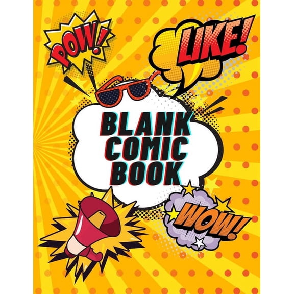 Blank Comic Book: Create Your Own Comics For KIDS and ADULTS 120 pages, Large Big 8.5" x 11", (Paperback)