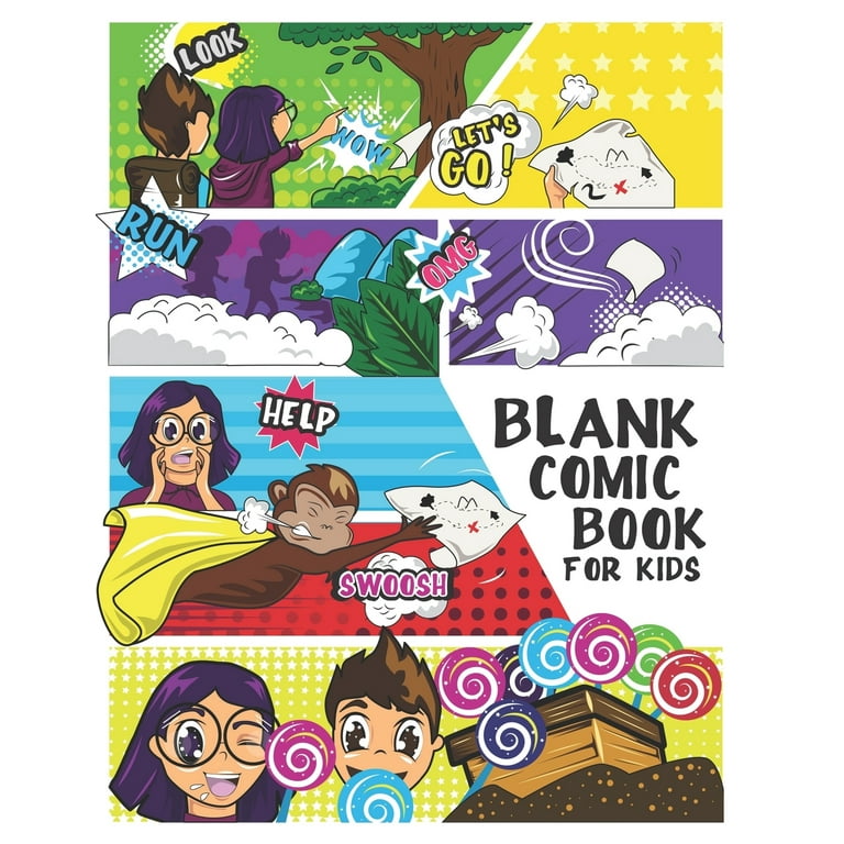 Blank Comic Book for kids with variety of templates: Variety of panel  action layout templates to create your own comics. Blank comic book for  kids and (Paperback)