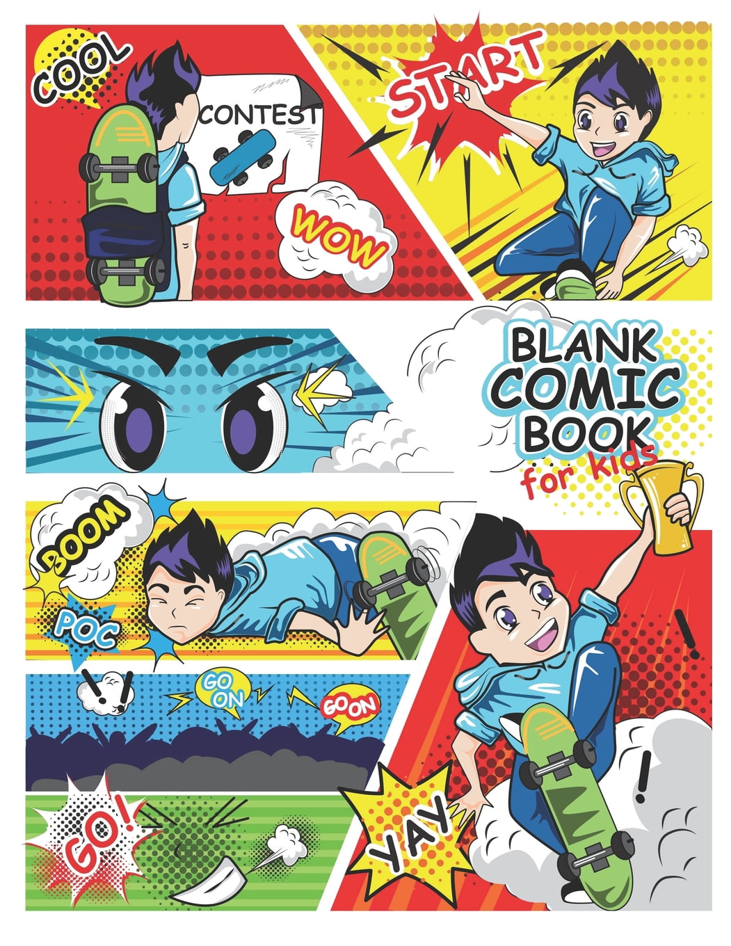 Kids Blank Comic Book: Comic Board Book With Unique Templates To