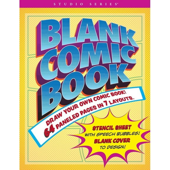 Blank Comic Book (Stencil Included), (Paperback)