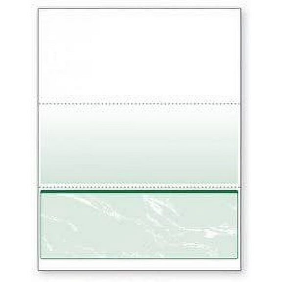 Blank Computer Checks for Laser & Ink Jet Printers, Pack of 100 Sheets Green Bottom