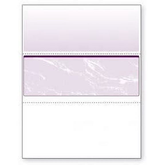 Blank Computer Checks for Laser & Ink Jet Printers, Pack of 100 Sheets Purple Center