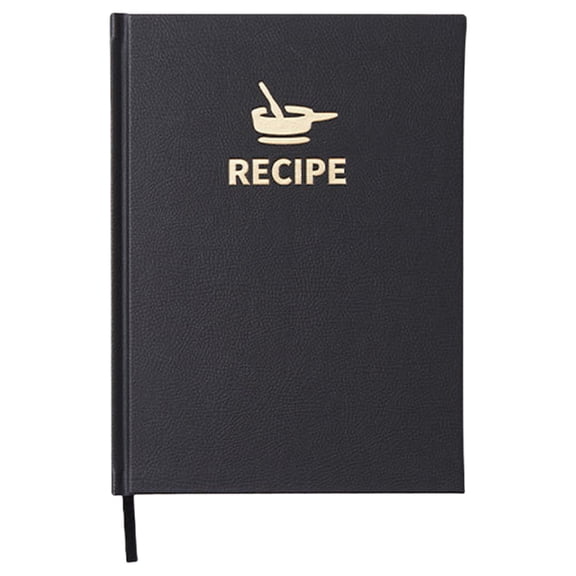 Blank Cookbook Hardcover, Recipe Notebook to Write In Your Own Recipes, Waterproof Empty Cooking Journal with Page Index, 8.82x7.05 Inch 186 Pages, Black 1 Pack, YDYB