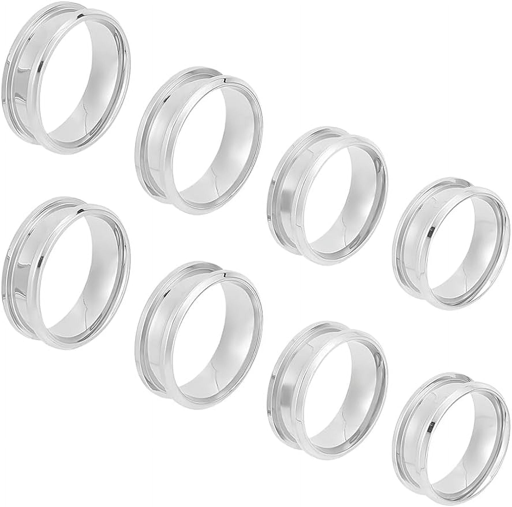 Blank Core Ring Stainless Steel Grooved Ring Round Empty Ring for Inlay ...