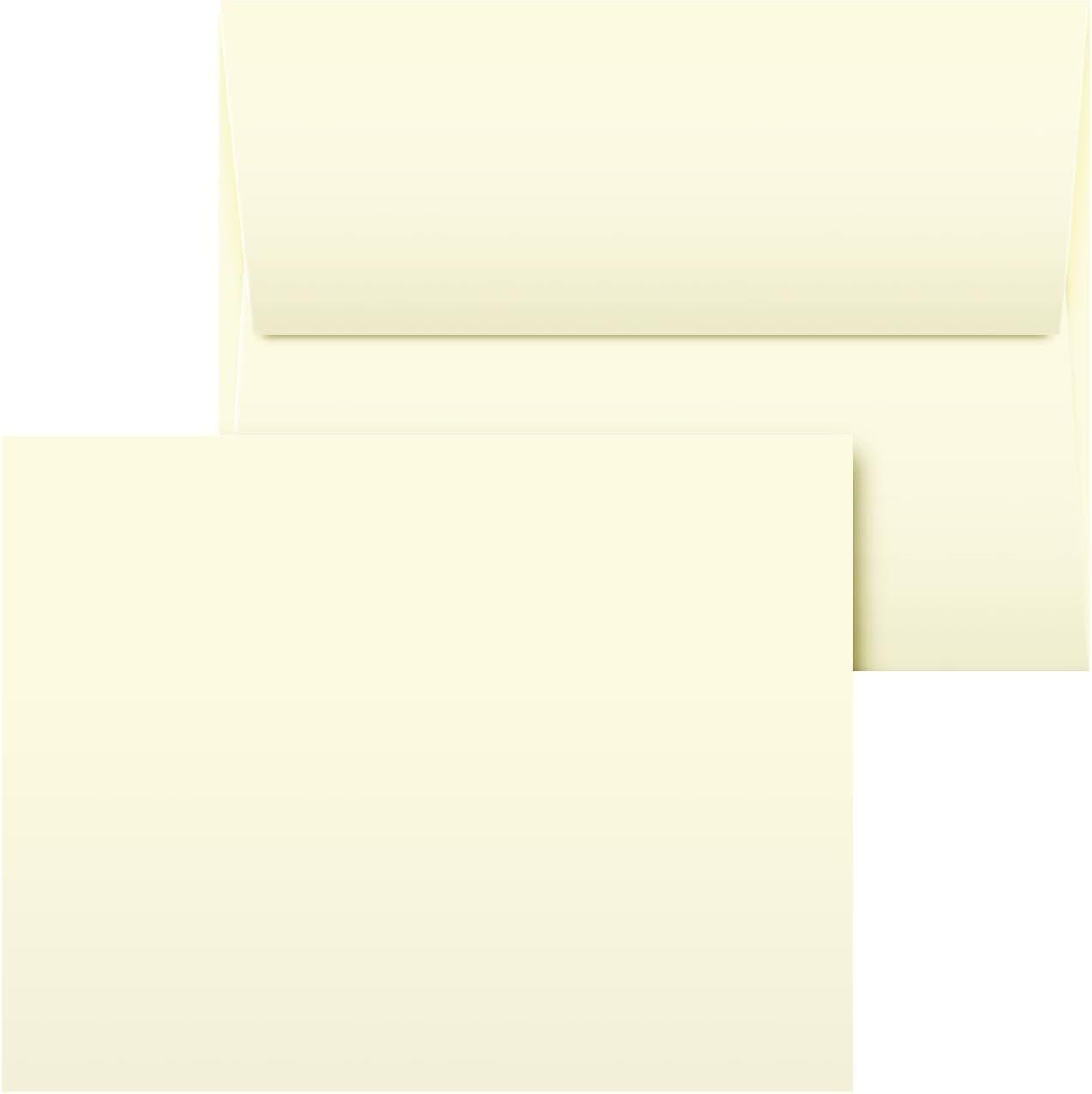 Blank Cream Natural Flat Note Cards and Envelopes – Heavyweight Off ...