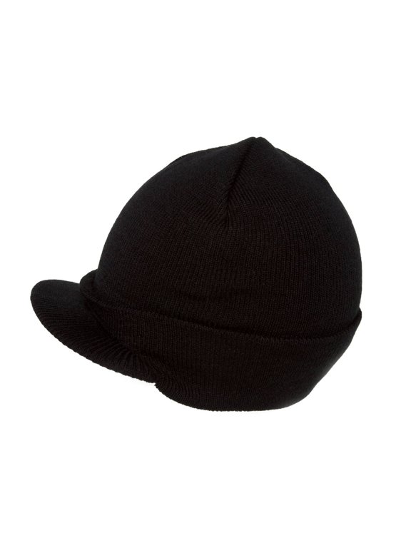 Blank Cuff Beanie Visor- Black