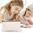thumbnail image 1 of Blank DIY Craft Bag Canvas Pencil Case Blank Makeup Bags- Canvas Pencil Pouch Bulk Canvas Cosmetic Bag Multi-Purpose Travel Toiletry Bag Canvas Zipper Bags 7.1 × 4.3 Inch, 1 of 5