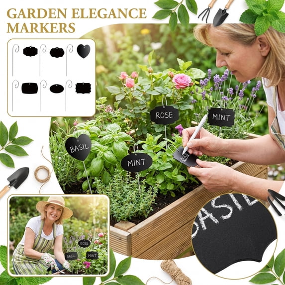 Blank Diy Acrylic Plant Tag With Stainless Steel Wire Stake, Weather Resistant Waterproof Marking Tag For Outdoor Garden Seed Flower And Potted Plants For Family And Home
