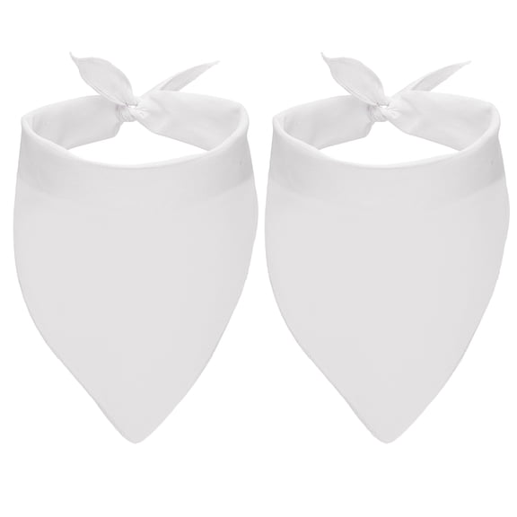 Blank Dog Bandana, Dog Scarf Sublimation Bib Heat Transfer Triangle DIY Solid Cotton Scarf Washable, (White, 2Pcs, M), Intended for Small Medium, 2Pcs, Large Pet/Cats/Puppies