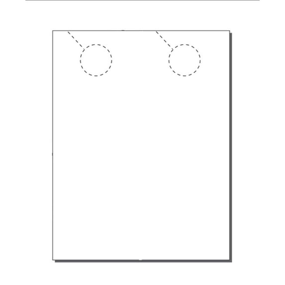 Blank Door Hangers (4.25"x 11"), 2-up on 8.5"x 11" White 100lb Futura - 100 Shts