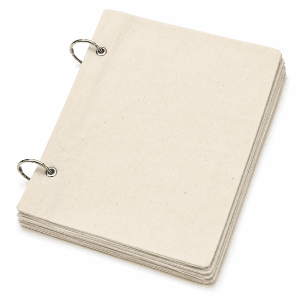 Blank Fabric Sketchbook, Portable Art Journal Notebook, Uncoated Paper & Linen Fabric, 7.5"L x 6"W, ColorA for Textile Art Craft