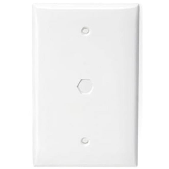 Leviton 40539-HMW White Midway F-Connector Hexagonal Opening Wall Plate