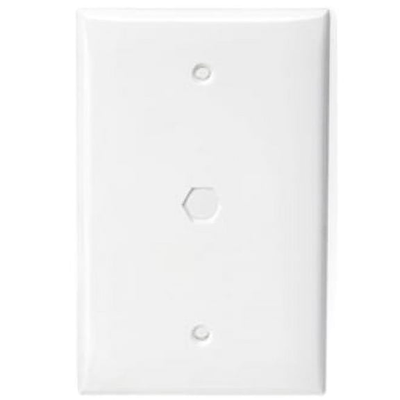 Leviton 40539-HMW White Midway F-Connector Hexagonal Opening Wall Plate