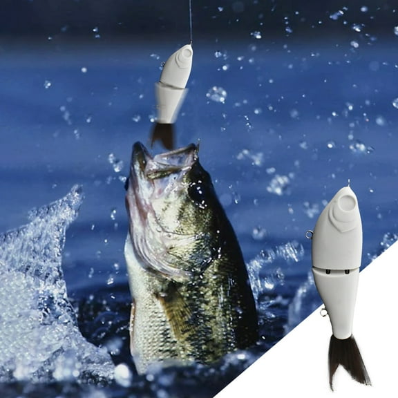 Blank Fishing Lures 2 Segments Glide Bait Soft Tail Artificial Fishing Lure Fishing Accessory for Freshwater and Saltwater excellently