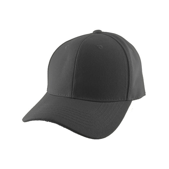 Blank Fitted Curved Cap Hat, Charcoal 7 7/8