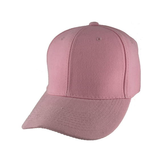 Blank Fitted Curved Cap Hat, Lt Pink 6 7/8