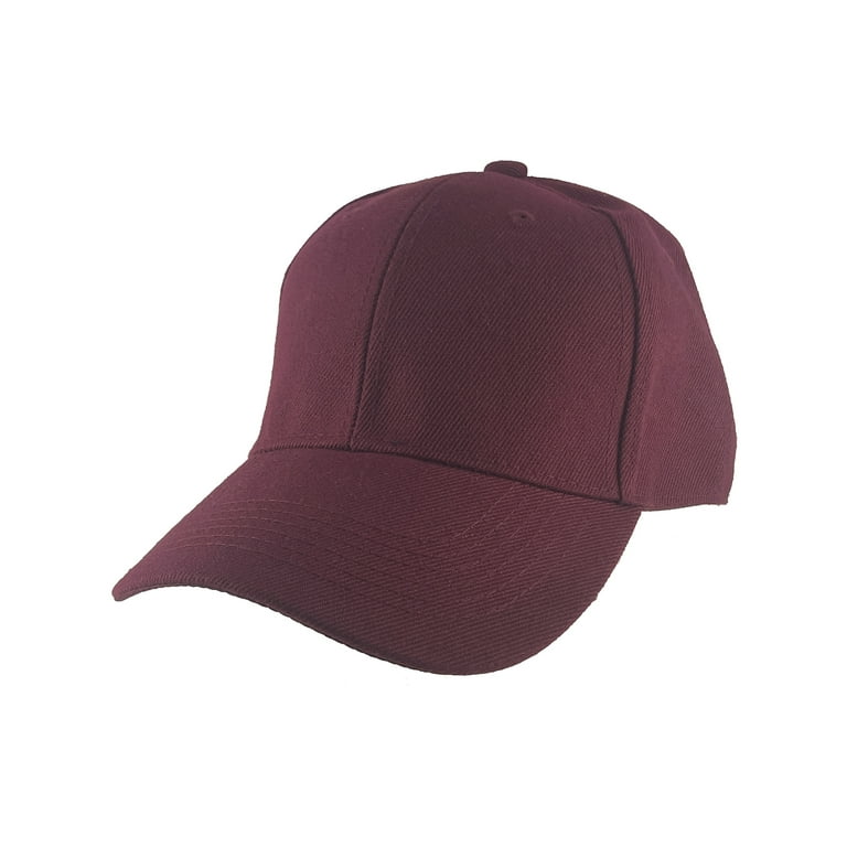 Blank Fitted Curved Cap Hat Maroon 6 7 8 Walmart