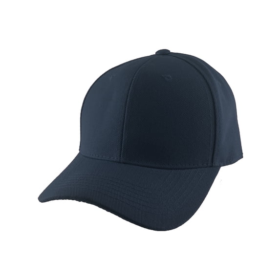 Blank Fitted Curved Cap Hat, Navy 8