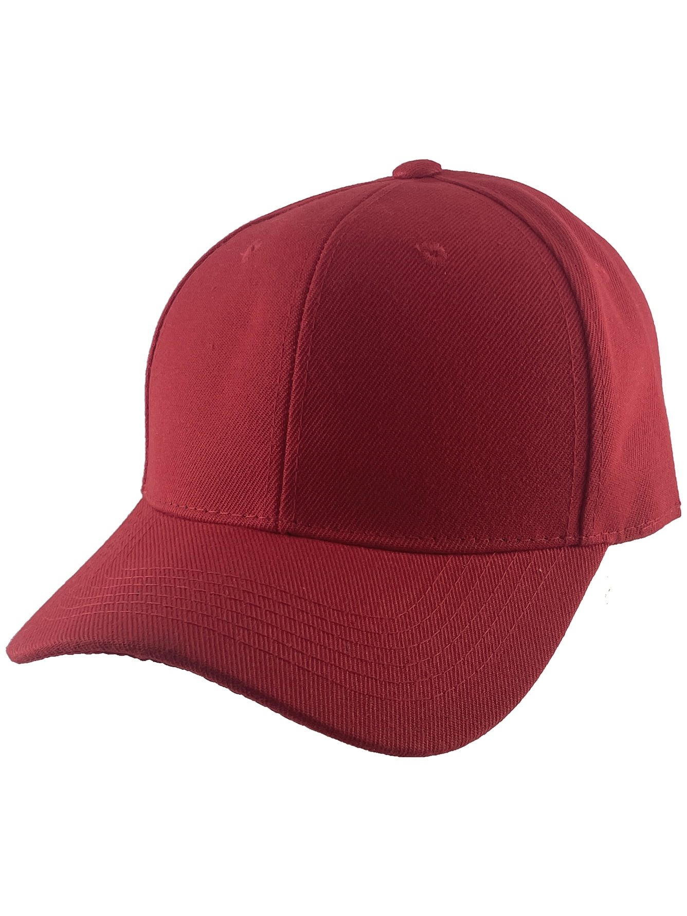 Red Rounded Hat Blank Fitted Curved Cap Hat, Red 6 7/8 - Walmart.com