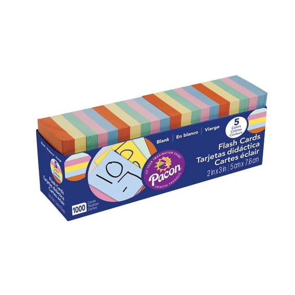 "Blank Flash Card Dispenser Boxes, 2 X 3, Assorted, 1,000/pack | Bundle of 5 Packs"