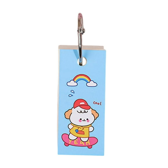 Blank Flash Cards Bookmark Paper Study Cards ,with Binder Rings, DIY Greeting Card Memo Scratch Pads for Learning Teddy