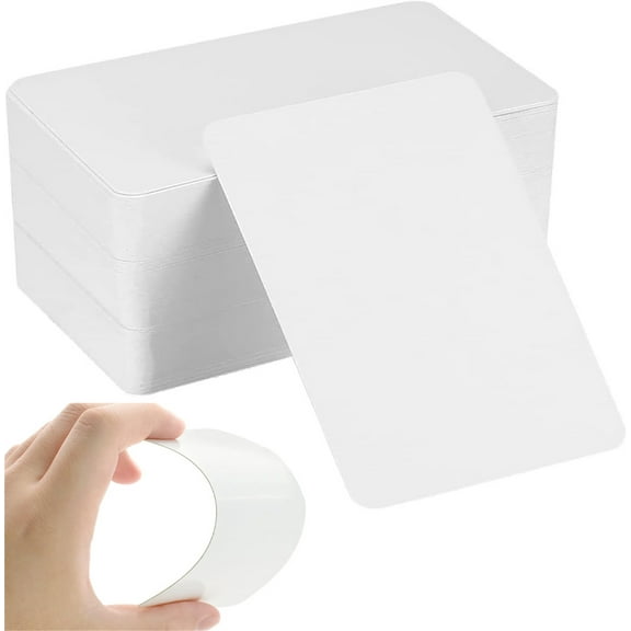 Blank Flash Cards,Happon 100 Pcs Kraft Business Cards,Craft Words Paper for Learning, Study, Note, Message Card Christmas Day DIY Gift (White, 300/Pack)