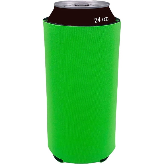 Blank Foam Collapsible 24 oz. Can Coolie (Neon Green, 1)
