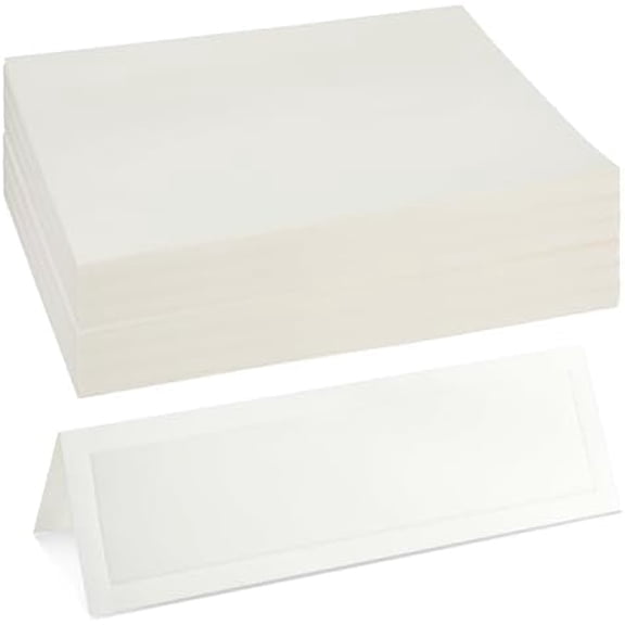 Blank Foldover Place Cards - Printable Cardstock for Inkjet & Laser - Wedding Seating Chart & Buffet - Table Name Card & Name Tag - 3.5 x 11 in, White, Pack of 60$$Office