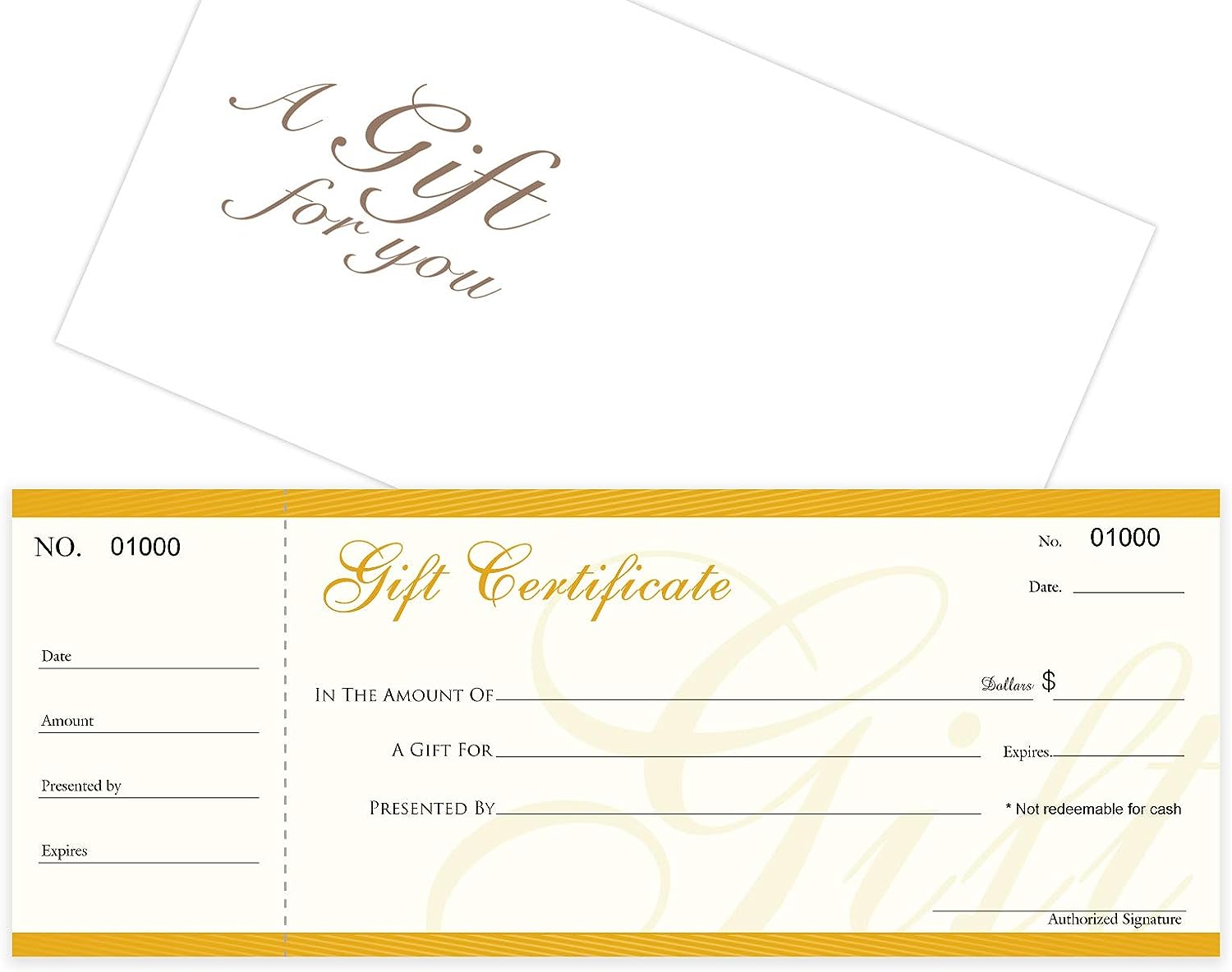 Blank Gift Certificates 25Set, Gift Certificate For With
