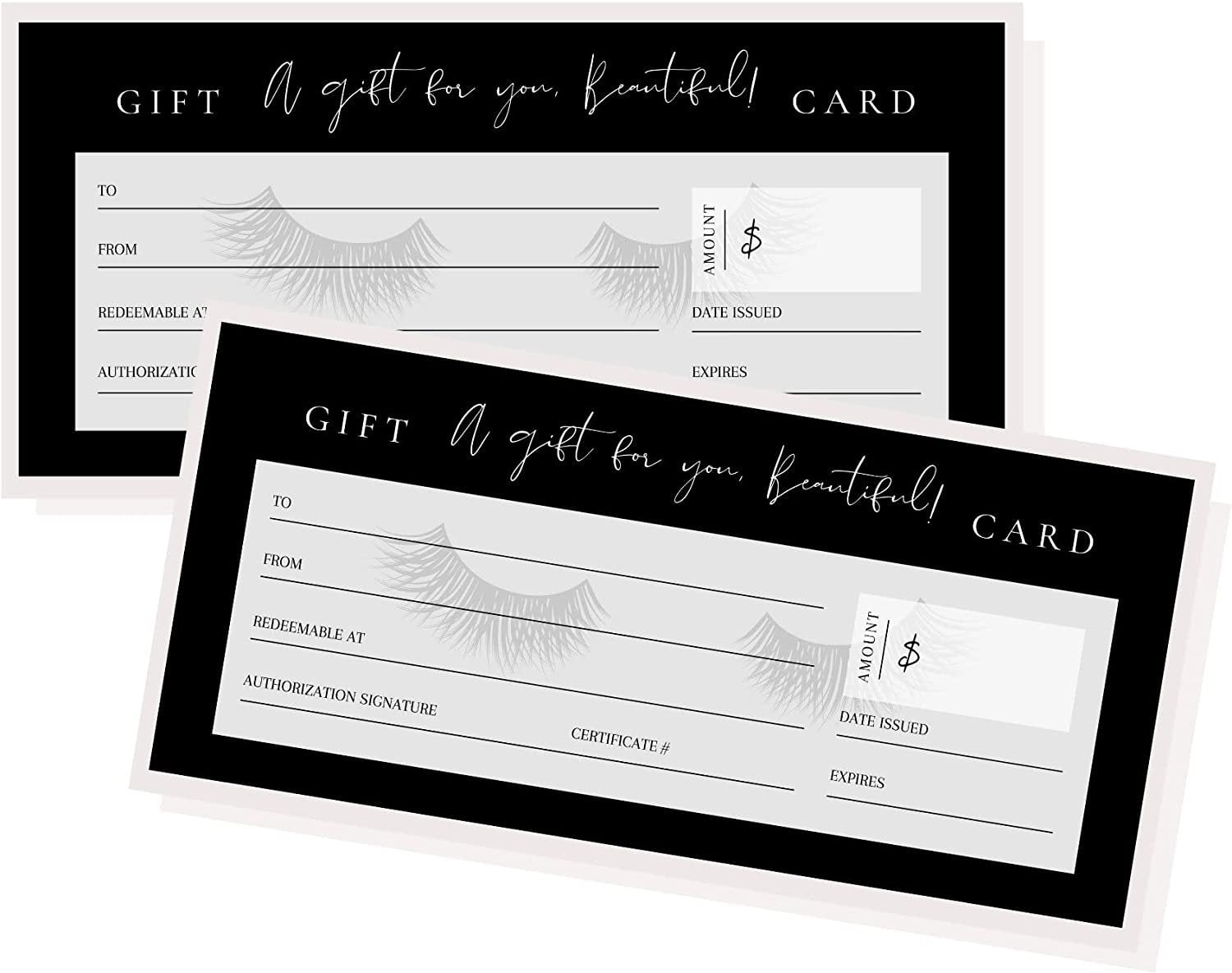 Blank Gift Certificates 30 Pack 3.75 x 8.25" inch Size Gift Card Small