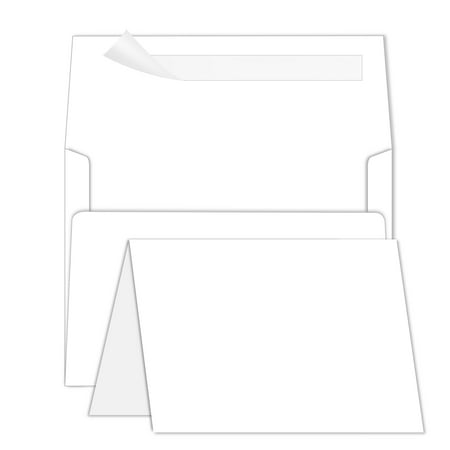 Blank Greeting Cards and Envelopes 5 x 7, Goefun Folded Cardstock and A7 Envelopes Self Seal 100 Pack for Invitations, Wedding, DIY Greeting Cards, Birthday