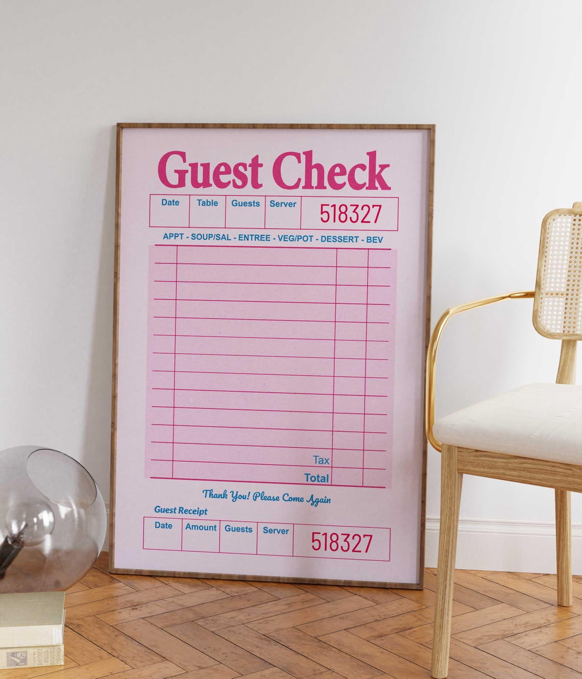Blank Guest Check Wall Art Print, Housewarming Signing Art And Home ...