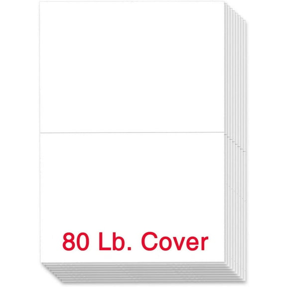 Blank Half Fold Greeting Cards - 8.5 x 5.5 Inch Heavyweight White Card Stock Paper - for Birthday, Wedding, Holiday, Anniversary Invitations, and All Occasions - Bulk Pack of 100 Cards