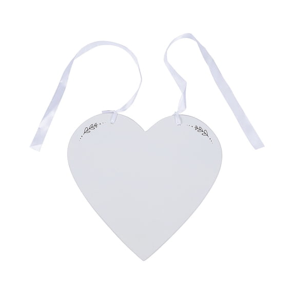 Blank Heart Shape Sign W/Ribbon - Home Decor - 1 Piece