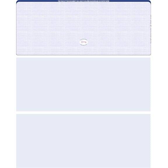 Blank High Security Top Computer Checks, 250 Blue Laser Checks