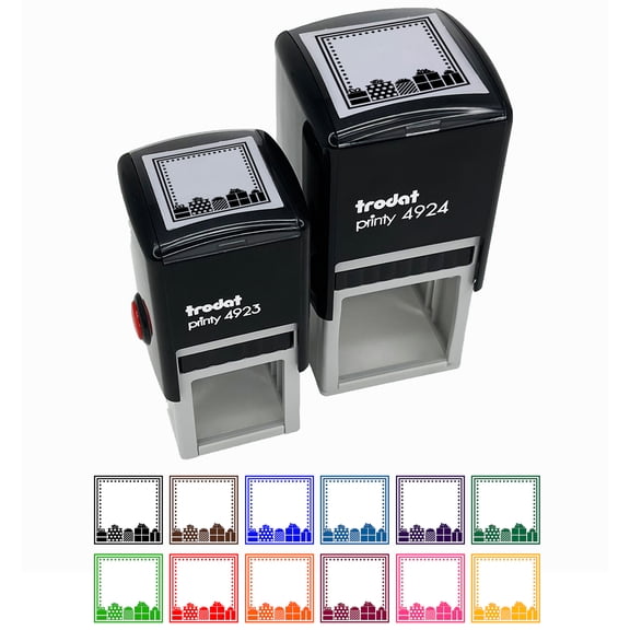Blank Holiday Label Christmas Birthday Presents Gifts Self-Inking Rubber Stamp Ink Stamper - Lime Green Ink - Small 1 Inch