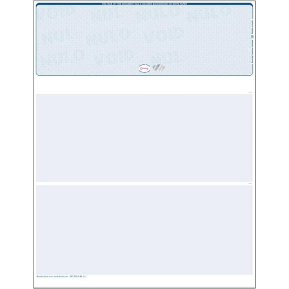 Blank Hologram Top Computer Checks, Blank Top Hologram Laser Checks with Perforated Vouchers (250 Single Checks, Blue)