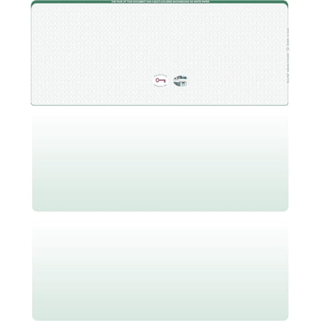 Blank Hologram Top Computer Checks, Blank Top Hologram Laser Checks with Perforated Vouchers, Qty. 250 Green