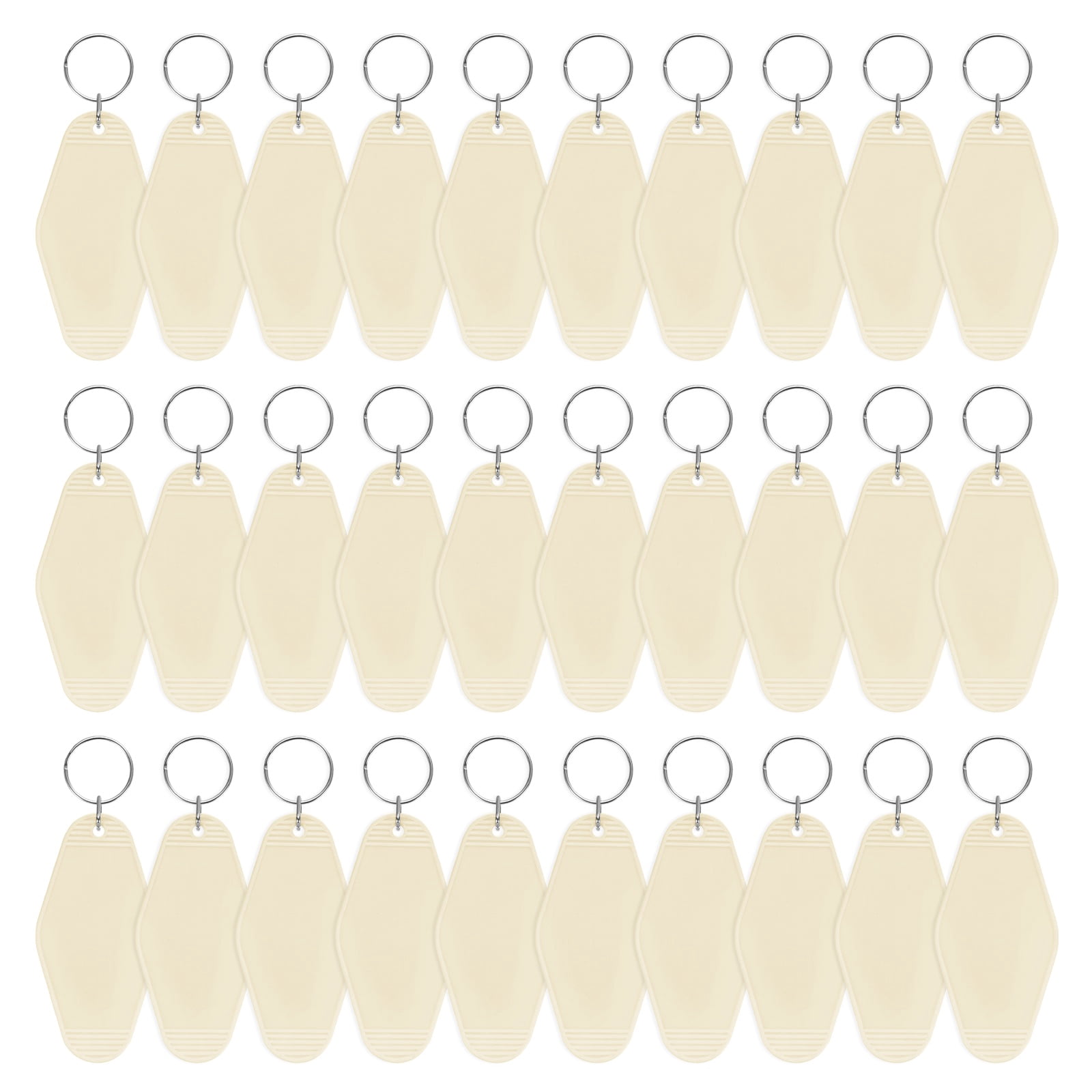 Blank Hotel Keychain Tags [30PCS] - Plastic Rhombus Blank Motel Keychain for Luggage Labels [Beige] Vintage Key Tags