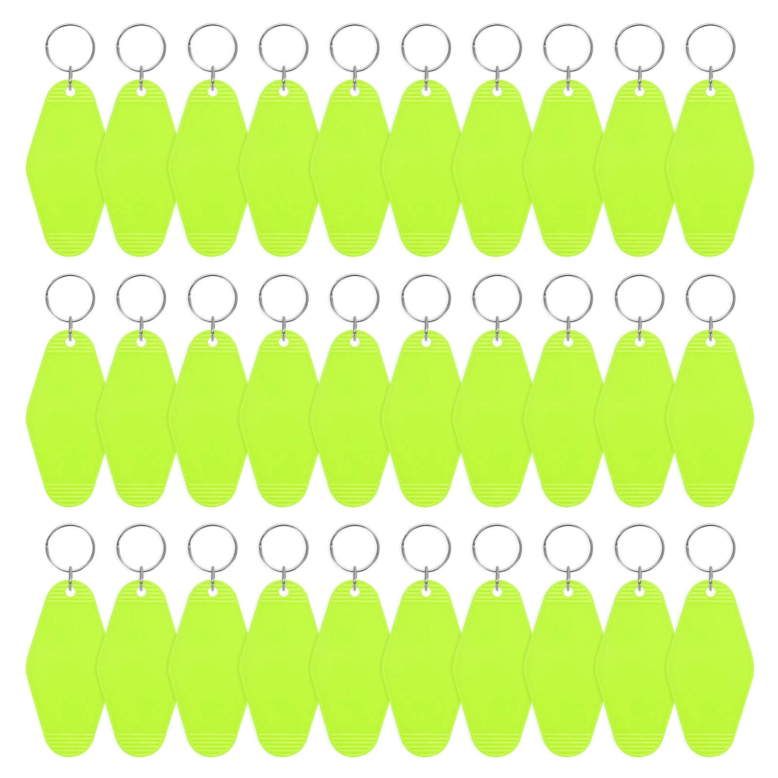 Blank Hotel Keychain Tags [30PCS] - Plastic Rhombus Blank Motel Keychain for Luggage Labels [Bright Green] Vintage Key Tags