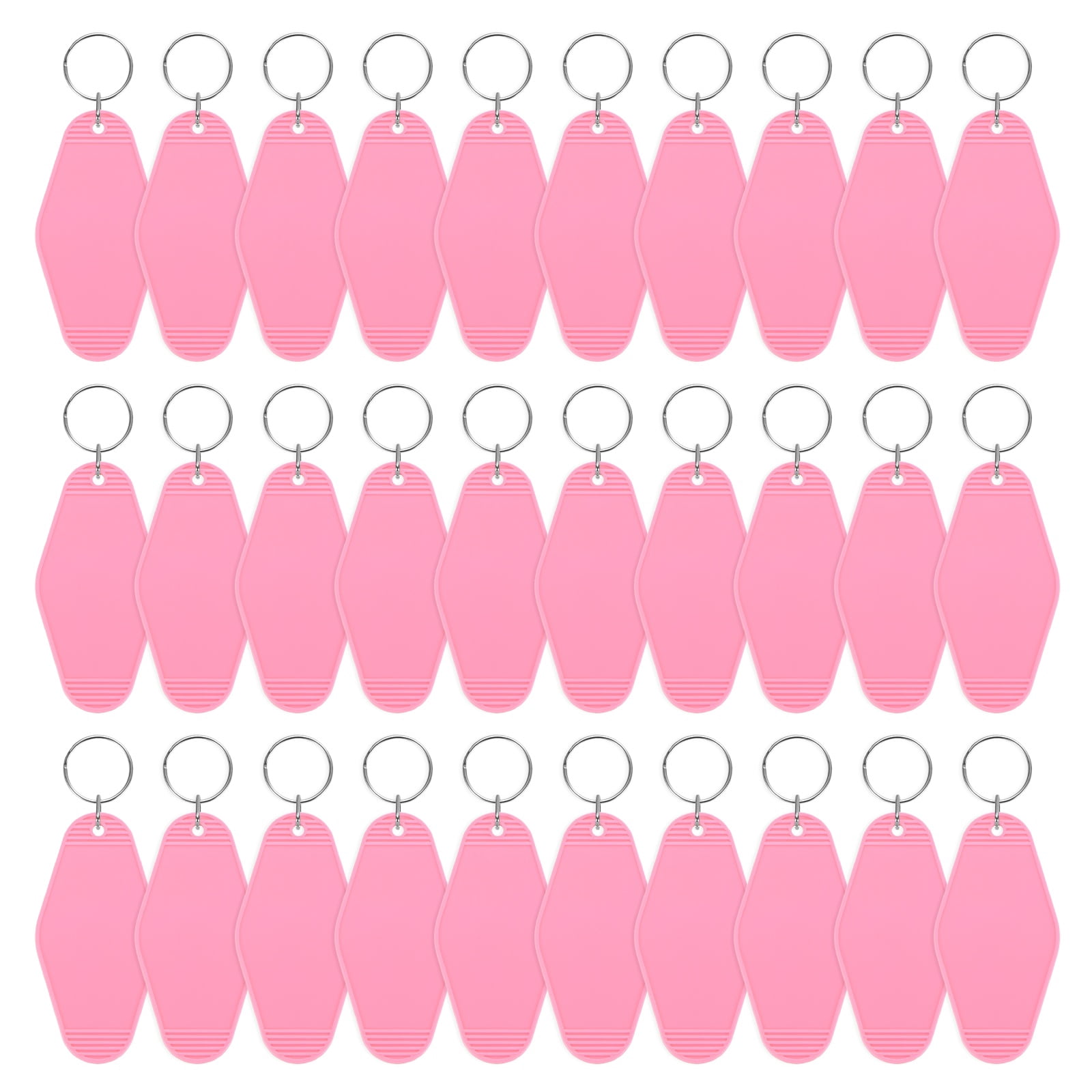 Blank Hotel Keychain Tags [30PCS] - Plastic Rhombus Blank Motel Keychain for Luggage Labels [Pink] Vintage Key Tags