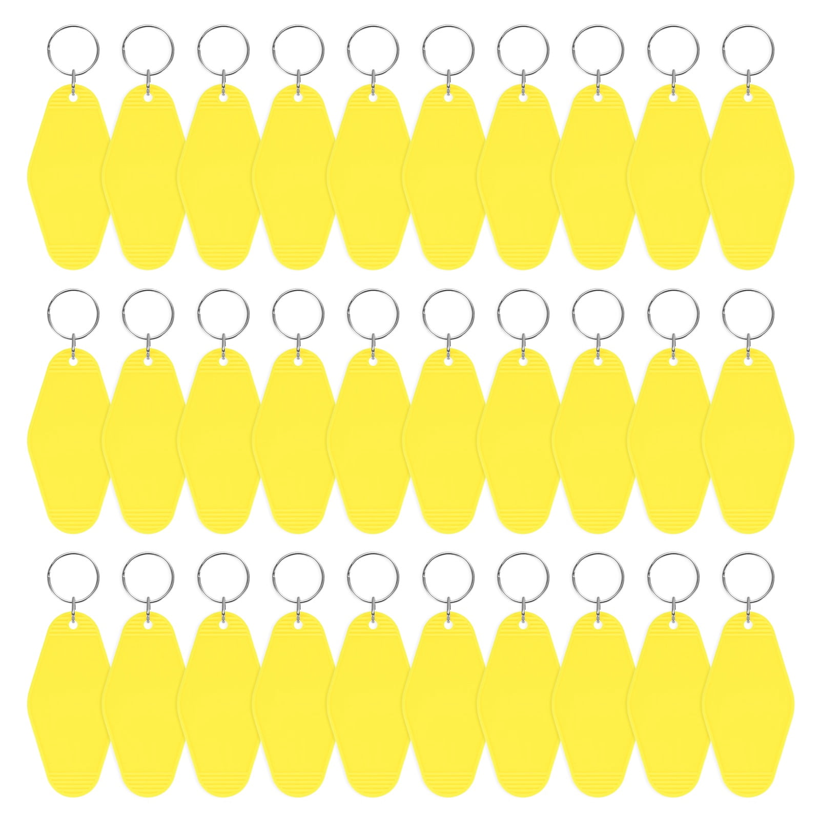 Blank Hotel Keychain Tags [30PCS] - Plastic Rhombus Blank Motel Keychain for Luggage Labels [Yellow] Vintage Key Tags