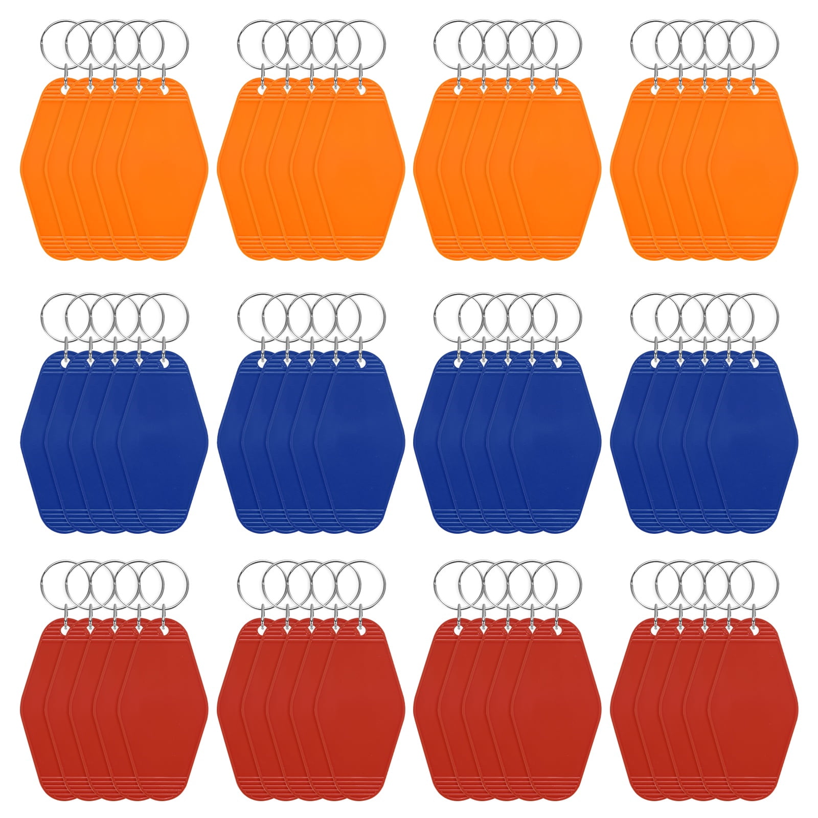 Blank Hotel Keychain Tags [60PCS] - Plastic Rhombus Blank Motel Keychain for Luggage Labels [Mixing 3 Colors - E] Vintage Key Tags