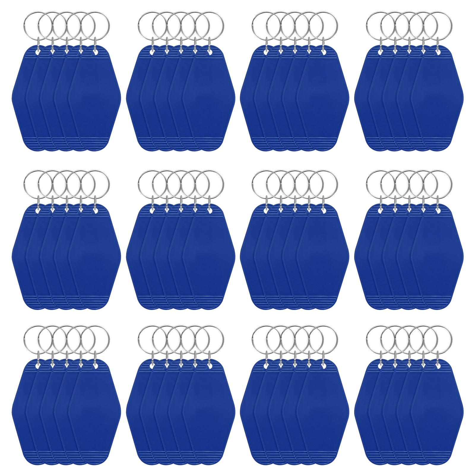 Blank Hotel Keychain Tags [60PCS] - Plastic Rhombus Blank Motel Keychain for Luggage Labels [Navy] Vintage Key Tags