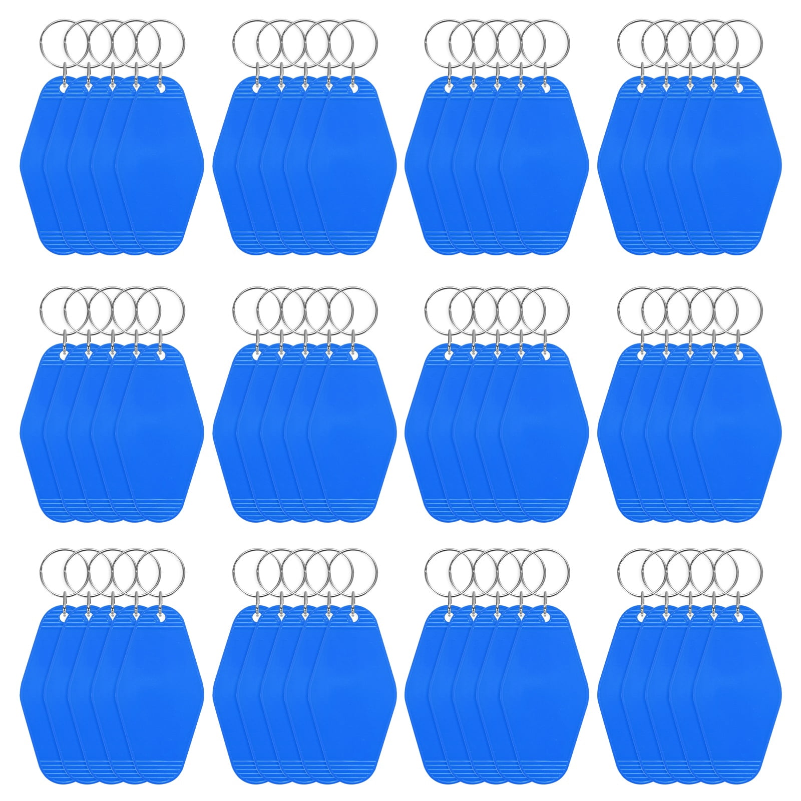 Blank Hotel Keychain Tags [60PCS] - Plastic Rhombus Blank Motel Keychain for Luggage Labels [Sky Blue] Vintage Key Tags