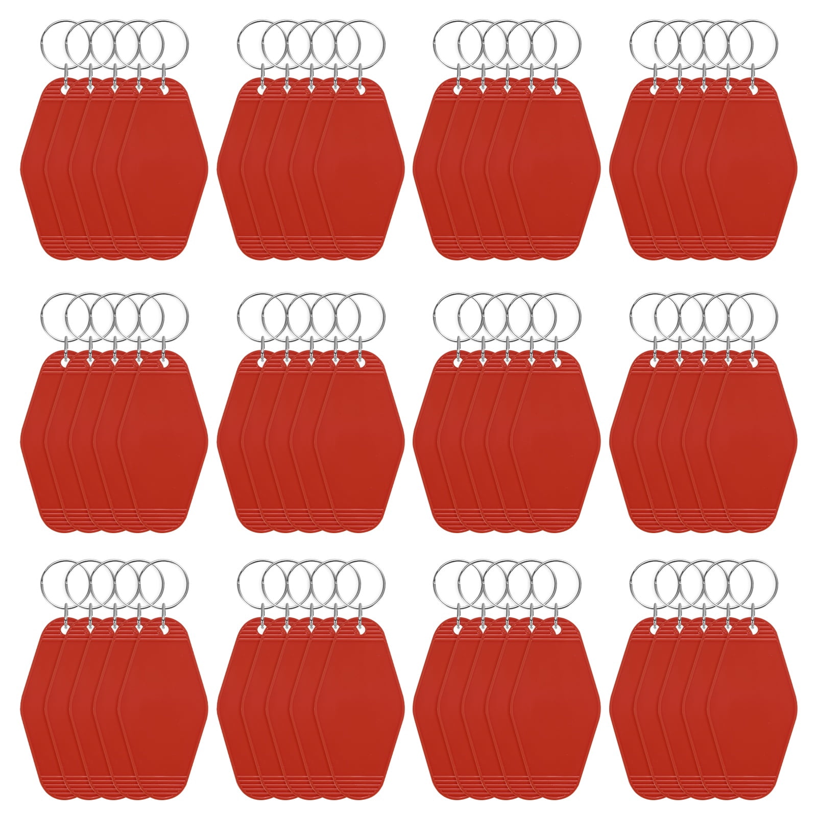 Blank Hotel Keychain Tags [60PCS] - Plastic Rhombus Blank Motel Keychain for Luggage Labels [Wine] Vintage Key Tags