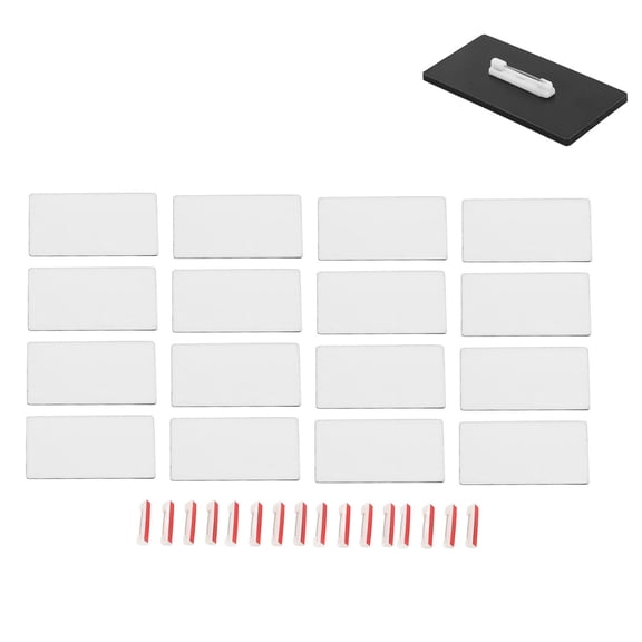 Blank ID Badges, 16pc Kit With Pins, Perfect For Schools, Offices, And Personal Use