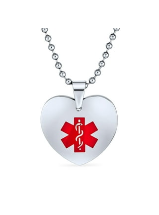 Dog Tag Medical Alert Necklace Stainless Steel Medical Alert Dog Tag with Beaded  Chain – Universal Medical Data