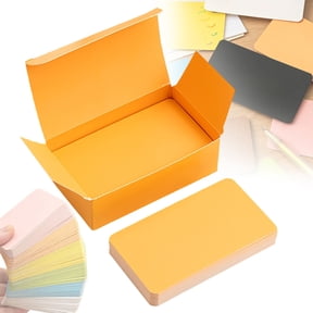 Blank Index Cards, 1 Pc 3.5x2 Inch Blank Flash Card, Blank Note Card, Memo Message, Word Memorization Card, Knowledge Recitation Card, Suitable for Office Note Taking and Business, Orange