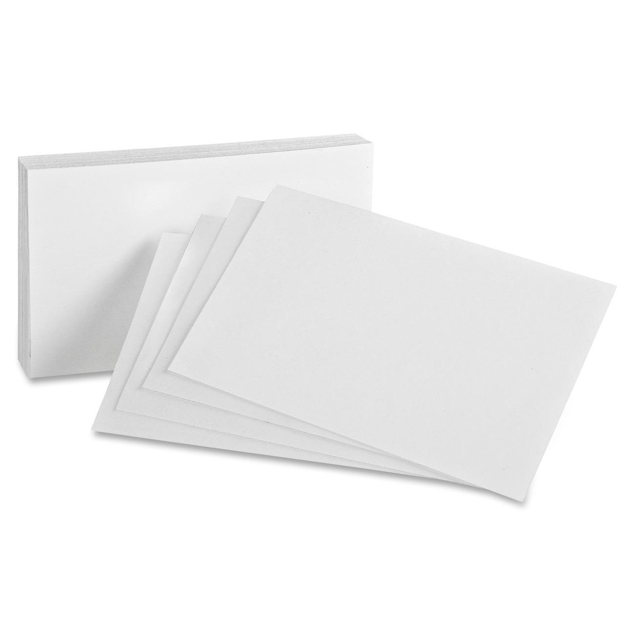 Blank Index Cards, On 80lb (218gsm) White Cover Stock. 100 Cards 